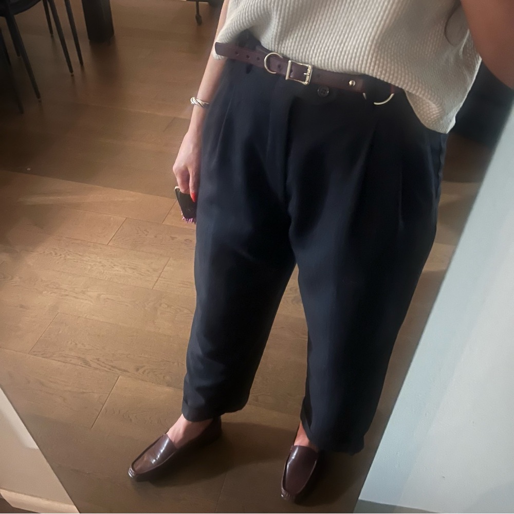 YSL Men’s Navy Blue Pinstriped Wool pants 33x27